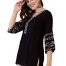 Elegant Embroidered Short Kurti for Women with Designer 3/4 Sleeves in Cotton Fabric