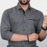 Men Cotton Shirt Solid Color Regular Fit with Pocket
