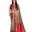 Art Silk Saree with Floral Embroidery and Matching Blouse